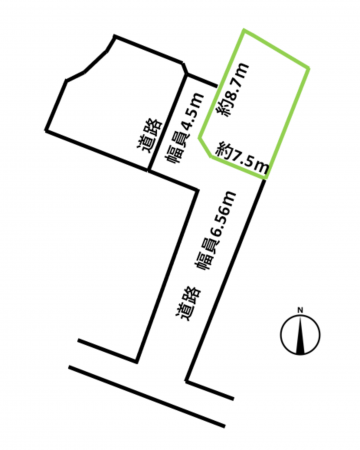 塩尻市大字洗馬、土地の間取り画像です