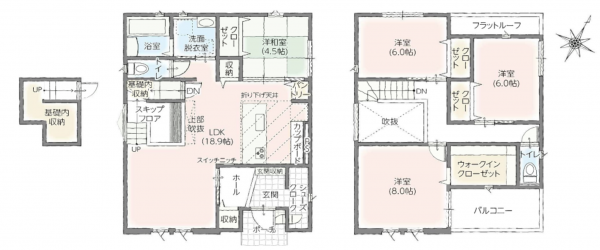 松本市大字島内、新築一戸建ての間取り画像です