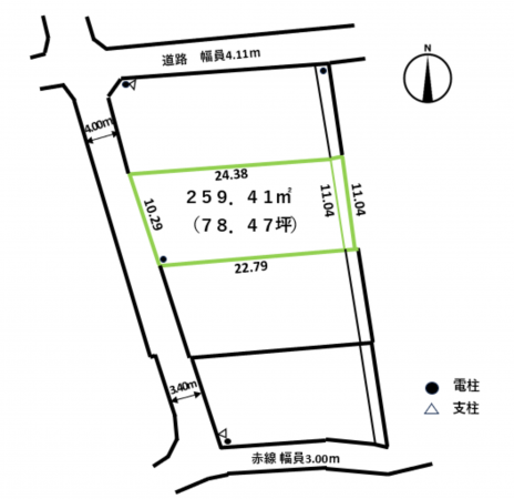 松本市波田、土地の間取り画像です
