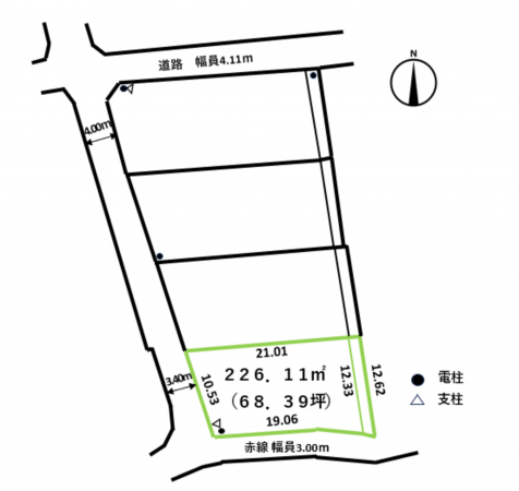 松本市波田、土地の間取り画像です