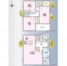 松本市横田、新築一戸建ての間取り画像です