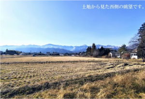 安曇野市豊科、土地の前面道路を含む現地写真画像です