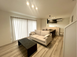 松本市沢村、新築一戸建ての居間画像です