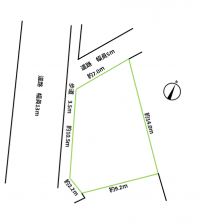 塩尻市大門、土地の間取り画像です