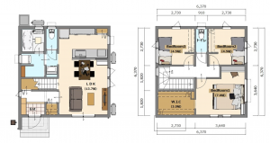 松本市沢村、新築一戸建ての間取り画像です