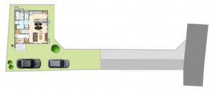 松本市沢村、新築一戸建ての完成予想図（外観）画像です