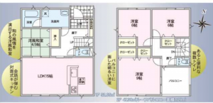 松本市波田、新築一戸建ての間取り画像です