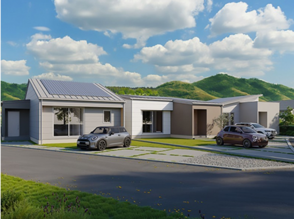 安曇野市豊科、新築一戸建ての完成予想図（外観）画像です