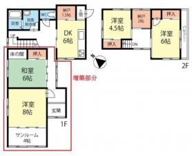 塩尻市大字堀ノ内、中古一戸建ての間取り画像です