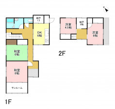 塩尻市大字堀ノ内、中古一戸建ての間取り画像です