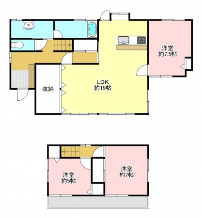 松本市大字笹賀、中古一戸建ての間取り画像です