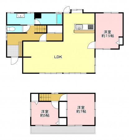 松本市大字笹賀、中古一戸建ての間取り画像です