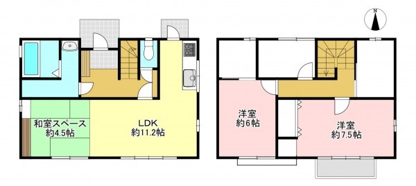 松本市大字大村、中古一戸建ての間取り画像です
