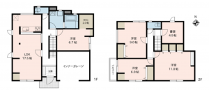 松本市横田、中古一戸建ての間取り画像です