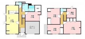 松本市横田、中古一戸建ての間取り画像です