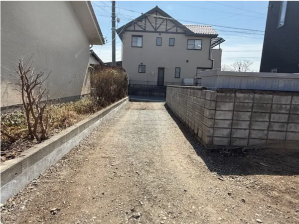 松本市、土地の前面道路を含む現地写真画像です