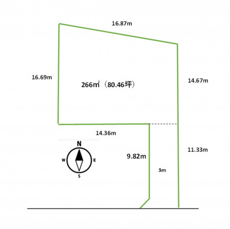 松本市、土地の間取り画像です