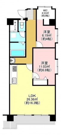 松本市野溝木工、中古マンションの間取り画像です