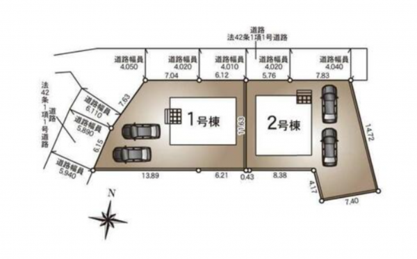 松本市大字島内、新築一戸建ての前面道路を含む現地写真画像です