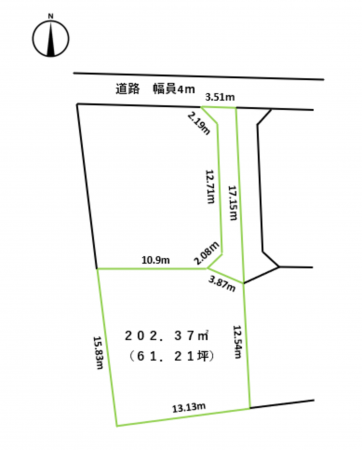 松本市大字笹賀、土地の間取り画像です