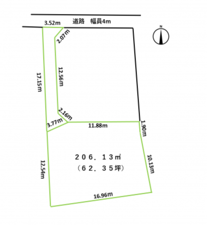 松本市大字笹賀、土地の間取り画像です