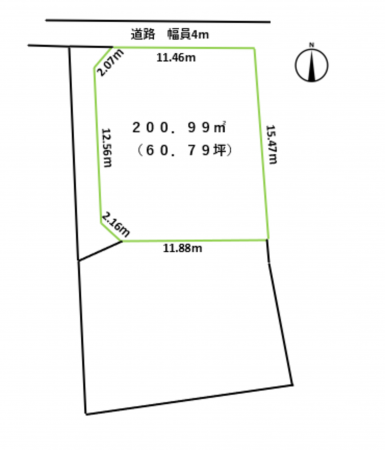 松本市大字笹賀、土地の間取り画像です