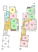 松本市女鳥羽、中古一戸建ての間取り画像です