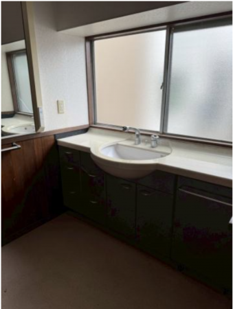 松本市女鳥羽、中古一戸建ての洗面画像です