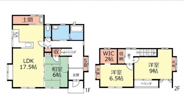 松本市大字笹賀、中古一戸建ての間取り画像です