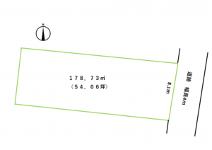 松本市大字里山辺、土地の間取り画像です