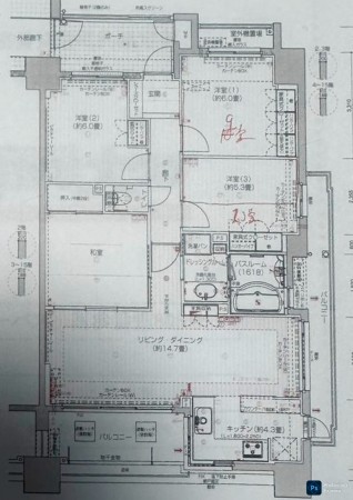 松本市宮田、中古マンションの間取り画像です