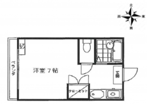 松本市白板、収益物件/マンションの間取り画像です