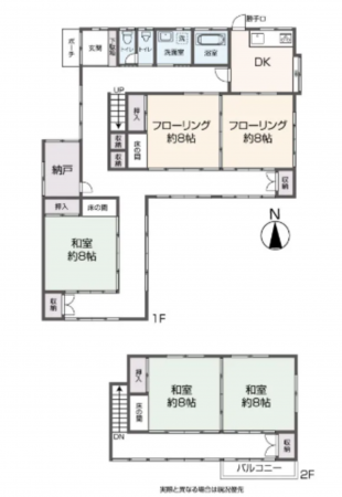 松本市大字惣社、中古一戸建ての間取り画像です