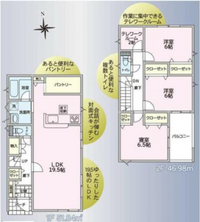塩尻市大字広丘、新築一戸建ての間取り画像です
