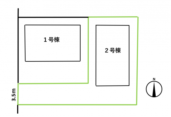 塩尻市大字広丘、新築一戸建ての地図画像です