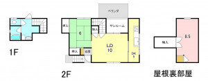松本市奈川、収益物件/別荘の間取り画像です