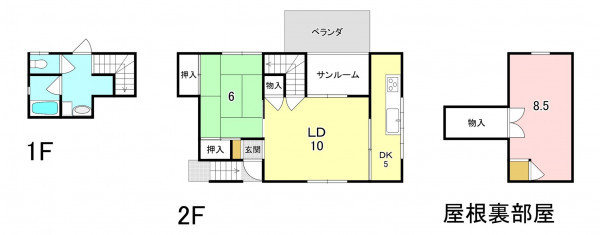松本市奈川、収益物件/別荘の間取り画像です