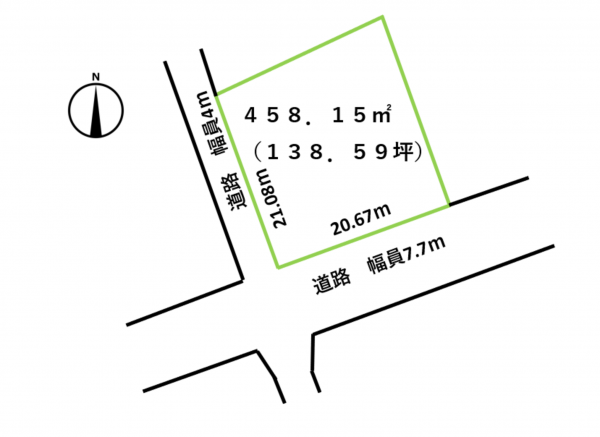 松本市波田、土地の間取り画像です