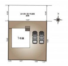 塩尻市大門、新築一戸建ての駐車場画像です