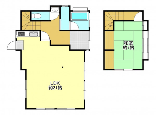 松本市筑摩、中古一戸建ての間取り画像です