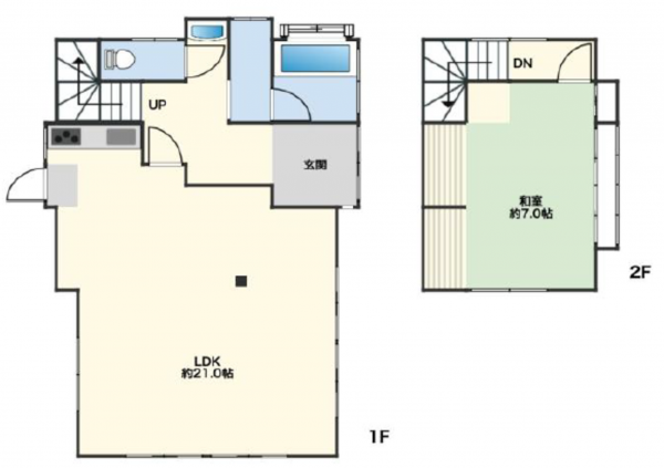 松本市筑摩、中古一戸建ての間取り画像です