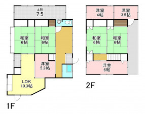 塩尻市大字木曽平沢、中古一戸建ての間取り画像です