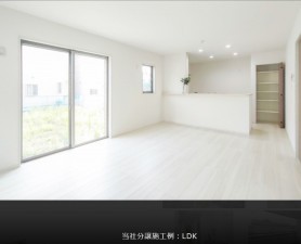 安曇野市三郷、新築一戸建ての居間画像です