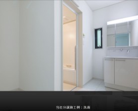 安曇野市三郷、新築一戸建ての洗面画像です
