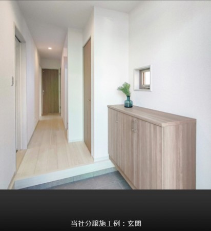 安曇野市三郷、新築一戸建てのエントランス画像です