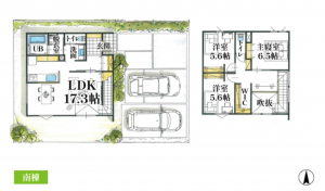 松本市野溝西、新築一戸建ての間取り画像です