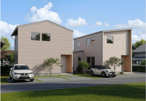 松本市野溝西、新築一戸建ての完成予想図（外観）画像です