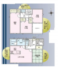 松本市南原、新築一戸建ての間取り画像です
