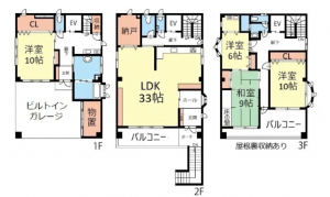 安曇野市明科、中古一戸建ての間取り画像です