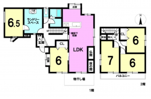 松本市大字松原、中古一戸建ての間取り画像です